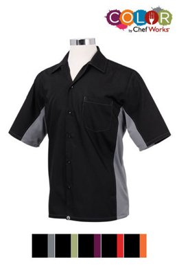 Picture of Chef Works - CSMC-BLO - Men's BlackOrange Universal Contrast Cook Shirt