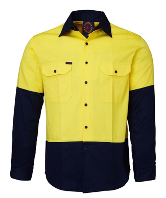 Picture of Ritemate Workwear-RM1050-Open Front 2 Tone L/S Shirts