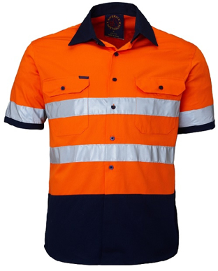 Picture of Ritemate Workwear-RM107V2RS-Vented Open Front Light Weight S/S Shirt with 3M 8910 Reflective Tape Shirts