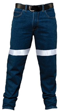 Picture of Ritemate Workwear-RM106DJR-Men's Pilbara Cotton Denim Jean 3M 8910 Reflective Tape