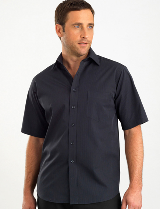 Picture of John Kevin Uniforms-237 Charcoal-Mens Short Sleeve Dark Stripe