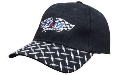 Picture of Headwear Stockist-4044-Brushed Heavy Cotton with Checker Plate on Peak