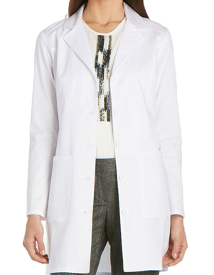 Picture of Cherokee Uniforms-CH-4439-Cherokee Workwear Women's 33 inch Notched Lapel Neckline Lab Coat