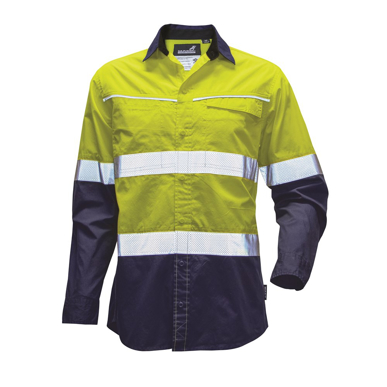 Picture of Mack Workwear-MKALS0002-Xenon 2Tone Hi Vis Day & Night Taped Ripstop Long Sleeve Shirt