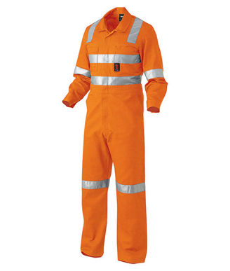 Picture of King Gee-K51015-Hi-Vis Reflective Combination Drill Overall Cross Pattern