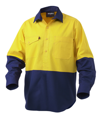 Picture of King Gee-K54876-Workcool 2 Spliced Closed Front Shirt L/S