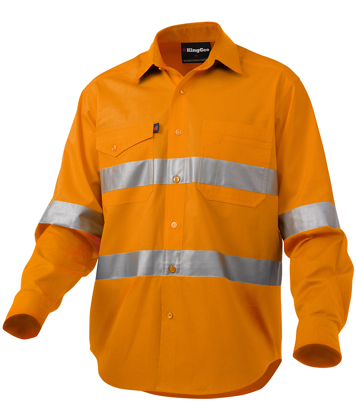 Picture of King Gee-K54890-Workcool 2 Hi-Vis Reflective Shirt L/S