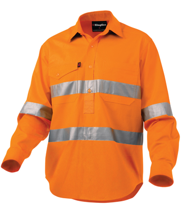 Picture of King Gee-K54896-Workcool 2 Reflective Closed Front Shirt L/S
