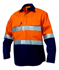 Picture of King Gee-K54325-Hi-Vis Closed Front Reflective Spliced Drill Shirt L/S