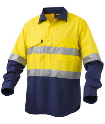 Picture of King Gee-K54886-Workcool 2 Reflective Spliced Closed Front Shirt L/S