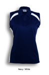 Picture of Bocini-CP0931-Team Essentials-Ladies Sleeveless Contrast Polo