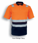 Picture of Bocini-SP0539-Unisex Adults Hi-Vis Polyface / Cotton Back Polo With Reflective Tape