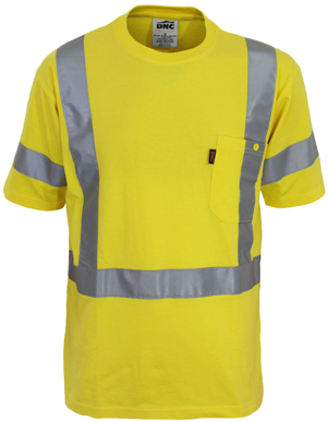 Picture of DNC Workwear-3917-Hivis Cotton Taped Tee