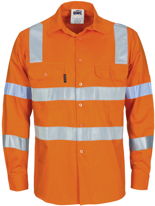 Picture of DNC Workwear-3744-HiVis Light Weight Bio-motion Shoulder Stripe & X Back Shirt