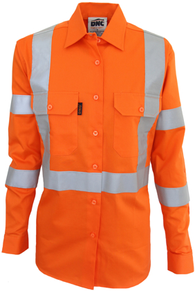 Picture of DNC Workwear-3544-Hivis 3 Way Vented “x” Back and Bio-motion Taped Shirt