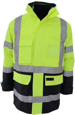 Picture of DNC Workwear-3964-Hivis “h” Pattern 2 Tone Bio-motion Tape “6 in 1” Jacket