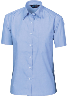 Picture of DNC Workwear-4211(DNC)-Ladies Polyester Cotton Chambray Shirt - Short Sleeve