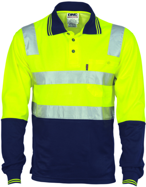 Picture of DNC Workwear Hi Vis Taped Short Sleeve Polo Shirt - CSR Reflective Tape (3818)