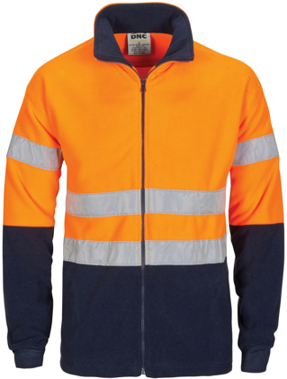 Picture of DNC Workwear Hi Vis Taped Full Zip Polar Fleece - Generic Reflective Tape (3830)