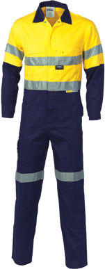 Picture of DNC Workwear-3855-HiVis Two Tone Cotton Coverall with 3M Reflective Tape
