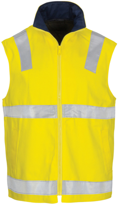 Picture of DNC Workwear Hi Vis Drill Reversible Vest With Generic Reflective Tape (3765)