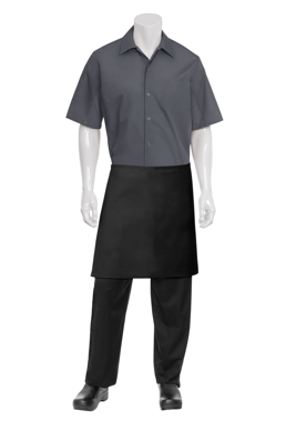 Picture of Chef Works-F28NP-Half Black Apron No Pocket