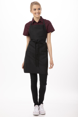 Picture of Chef Works-F53-Two Patch Pocket Bib Apron