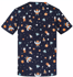 Picture of Bizcare Mens Printed Space Party Scrub Top (CST148MS)