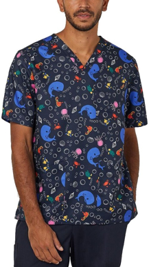 Picture of NNT Uniforms Unisex Under The Sea Print Scrub Top (CATRFW-MDN)
