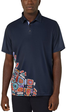 Picture of NNT Uniforms-CATJH6-NPS-Water Dreaming Indigenous Print Polo - Mens