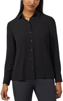 Picture of NNT Uniforms-CATUQY-BKP-Georgie Long Sleeve Unstructured Shirt Ladies - Black