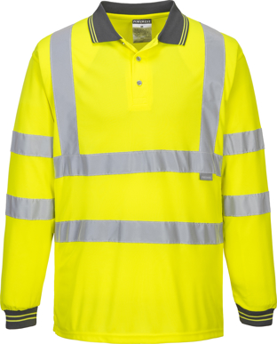 Picture of Prime Mover-S277-Hi-Vis Long Sleeved Polo