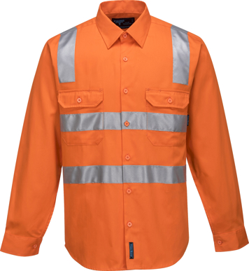 Picture of Prime Mover-MS191-Hi Vis Cotton Drill Shirt