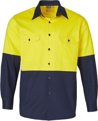 Picture of Australian Industrial Wear -SW54-Men's Cotton Drill Safety Long Sleeve Shirt