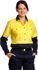 Picture of Australian Industrial Wear -SW64-Ladies Cotton Drill Long Sleeve Safety Shirt