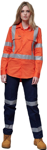 Picture of Australian Industrial Wear -SW66-Unisex NSW Rail Lightweight Cotton Drill Safety Shirt