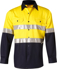 Picture of Australian Industrial Wear -SW68-Men's Hi-Vis Taped Cotton Drill Long Sleeve Safety Shirt