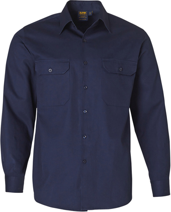 Picture of Australian Industrial Wear -WT04-Men's Cotton Drill Long Sleeve Work Shirt