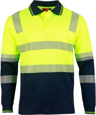 Picture of Australian Industrial Wear -SW74-Unisex Truedry® Biomotion Segmented Long Sleeve Safety Polo