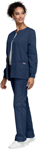 Picture of Cherokee Scrubs-CH-4350-NAV-CLR-Snap Front Warm Up - Navy