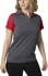 Picture of Be seen-BKP401L--Ladies Charcoal Heather Soft Touch Fabric Front And Back Polo Featuring Contrast Shoulder Panel