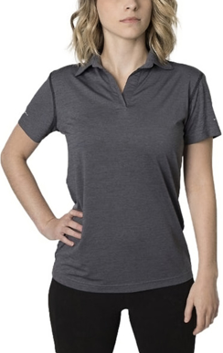Picture of Be seen-BKP700L-Ladies Charcoal Heather soft touch fabric polo