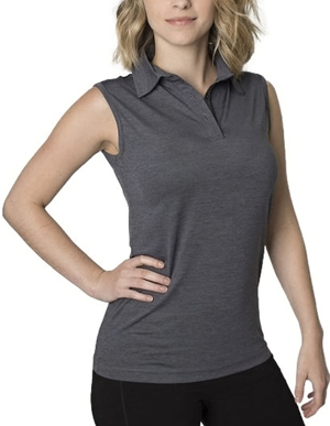 Picture of Be Seen Ladies Cooldry Heather Fabric Sleeveless Polo (BKSP650L)