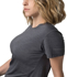 Picture of Be seen-BKT475L-Ladies charcoal heather soft touch fabric t-shirt