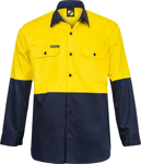 Picture of NCC Apparel Mens Hi Vis Two Tone Long Sleeve Cotton Drill Shirt (WS3022)