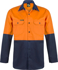 Picture of NCC Apparel Mens Hi Vis Two Tone Long Sleeve Cotton Drill Shirt (WS3022)