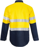 Picture of NCC Apparel Mens Hi Vis Long Sleeve Cotton Drill Industrial Laundry Reflective Shirt With Press Studs (WS3072)
