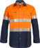 Picture of NCC Apparel Mens Hi Vis Long Sleeve Cotton Drill Industrial Laundry Reflective Shirt With Press Studs (WS3072)