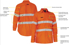 Picture of Bisley Workwear Taped Hi Vis FR Ripstop Vented Shirt - 160 GSM (BS8339T)
