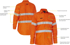 Picture of Bisley Workwear Taped Hi Vis Ripstop FR Vented Shirt - 185 GSM (BS8439T)